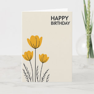 Carte d'anniversaire Fleur Jaune