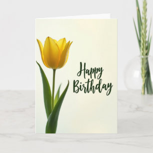 Carte d'anniversaire Fleur Jaune Douce