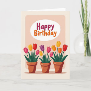 Carte d'anniversaire Fleur Joyeuse