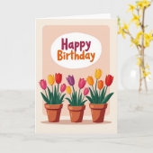 Carte d'anniversaire Fleur Joyeuse (Fleur jaune)