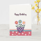 Carte d'anniversaire Fleur Magenta (Fleur jaune)