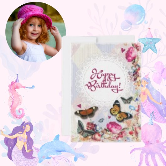 Carte d'anniversaire Fleur Modèle moderne