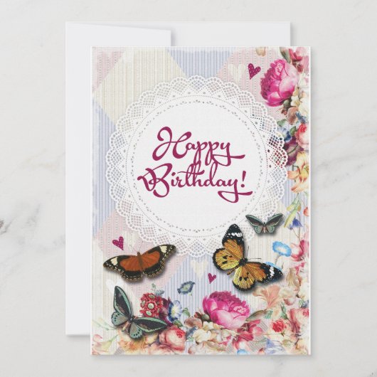 Carte d'anniversaire Fleur Modèle moderne (Devant)