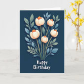 Carte d'anniversaire Fleur Orange Crème (Fleur jaune)