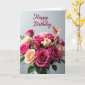Carte d'anniversaire Fleur papillon (Fleur jaune)