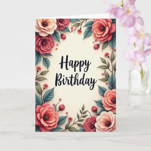 Carte d'anniversaire Fleur pour Elle (Orchidée)