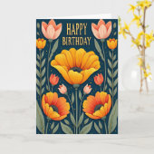 Carte d'anniversaire Fleur rayonnante (Fleur jaune)