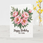 Carte d'anniversaire Fleur Rose (Fleur jaune)