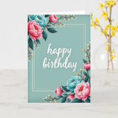 Carte d'anniversaire Fleur Rose (Fleur jaune)