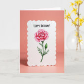 Carte d'anniversaire Fleur Rose Douce (Fleur jaune)