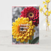 Carte d'anniversaire Fleur Rouge Jaune (Fleur jaune)