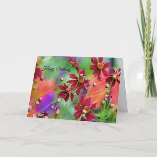 Carte d'anniversaire fleur sauvage (Devant)
