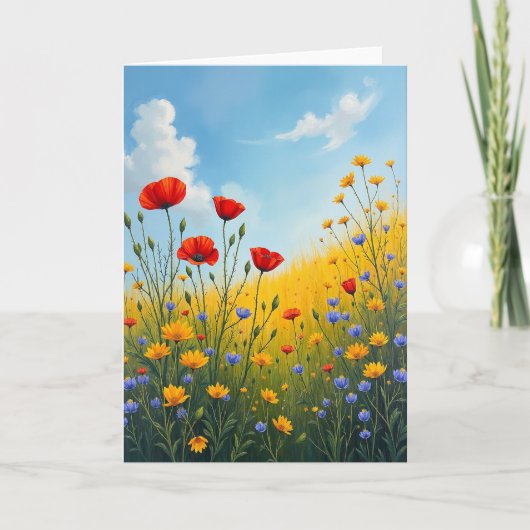 Carte d'anniversaire Fleur sauvage (Devant)
