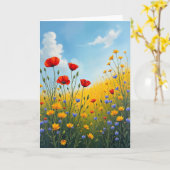 Carte d'anniversaire Fleur sauvage (Fleur jaune)