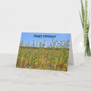 Carte d'anniversaire fleur sauvage des tournesols
