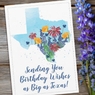 Carte d'anniversaire Fleur sauvage du Texas