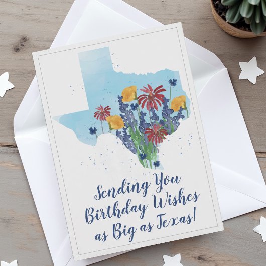 Carte d'anniversaire Fleur sauvage du Texas