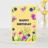 Carte d'anniversaire Fleur sauvage joyeuse (Fleur jaune)