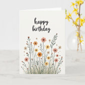 Carte d'anniversaire Fleur Sauvage Joyeuse (Fleur jaune)