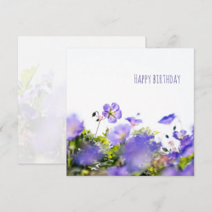 Carte d'anniversaire Fleur sauvage violette Joyeux