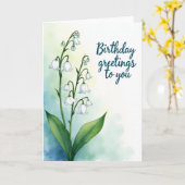 Carte d'anniversaire Fleur Sérène (Fleur jaune)