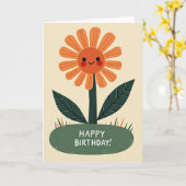 Carte d'anniversaire Fleur souriante (Fleur jaune)
