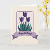 Carte d'anniversaire Fleur Violette (Fleur jaune)