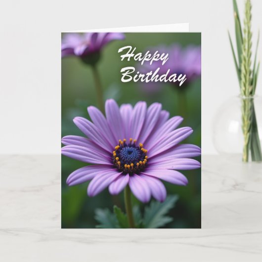 Carte d'anniversaire Fleur Violette (Devant)