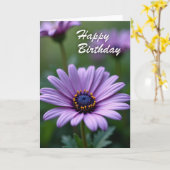 Carte d'anniversaire Fleur Violette (Fleur jaune)