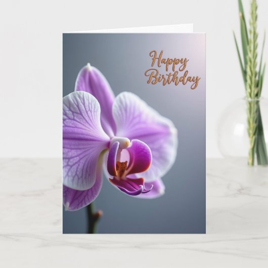 Carte d'anniversaire Fleur violette délicate (Devant)