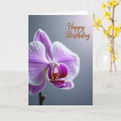Carte d'anniversaire Fleur violette délicate (Fleur jaune)