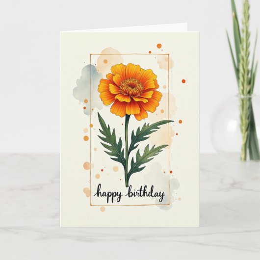 Carte d'anniversaire Fleur Vive (Devant)