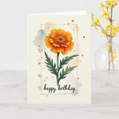 Carte d'anniversaire Fleur Vive (Fleur jaune)