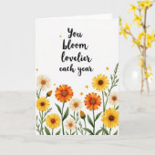Carte d'anniversaire Fleurie en Fleurs (Fleur jaune)