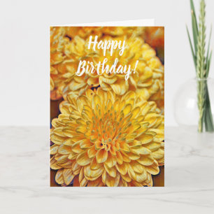 Carte d'anniversaire fleurie jaune