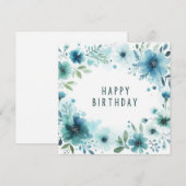 carte d'anniversaire fleurs aquarelle (Devant / Derrière)