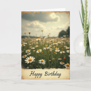 Carte d'anniversaire Fleurs Blanches