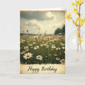 Carte d'anniversaire Fleurs Blanches (Fleur jaune)