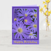 Carte d'anniversaire Fleurs bleues Carte de voeux  (Fleur jaune)
