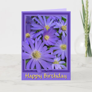 Carte d'anniversaire Fleurs bleues Carte de voeux 