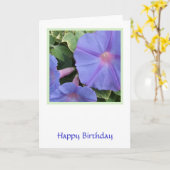 Carte d'anniversaire Fleurs Bleues de Morning Glor (Fleur jaune)