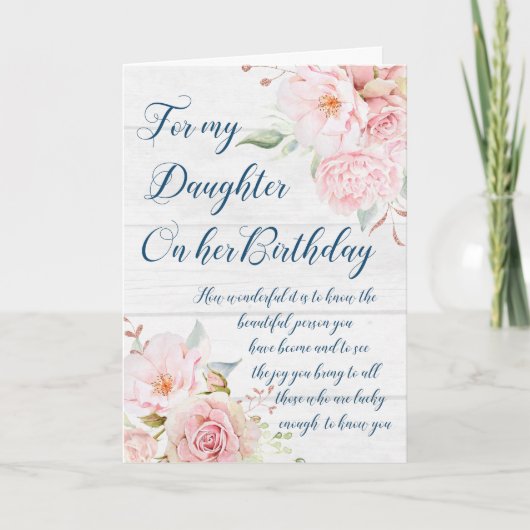 Carte d'anniversaire Fleurs d'aquarelle (Devant)