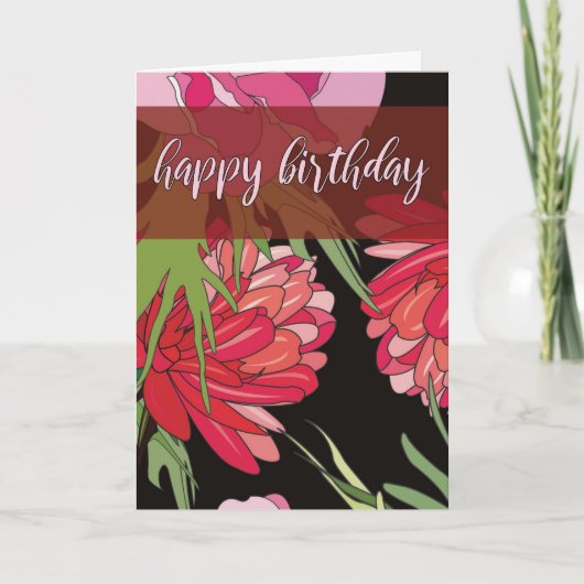 Carte d'anniversaire Fleurs de Dessin Animé (Devant)
