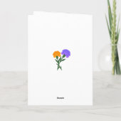 Carte d'anniversaire Fleurs d'œillet pour une pers (Dos)