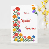 Carte d'anniversaire Fleurs d'œillet pour une pers (Fleur jaune)