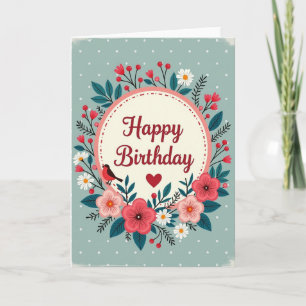 Carte d'anniversaire Fleurs Douces