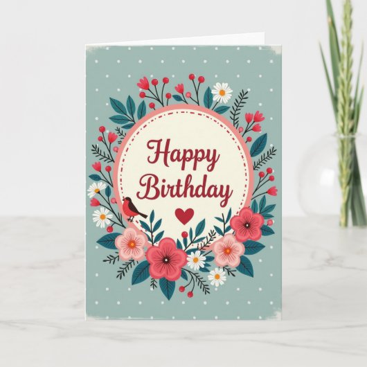 Carte d'anniversaire Fleurs Douces (Devant)