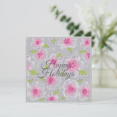 Carte d'anniversaire Fleurs Élégance Joyeuses Fête (Debout devant)