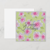 Carte d'anniversaire Fleurs Élégance Joyeuses Fête (Devant / Derrière)