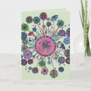 Carte d'anniversaire - Fleurs et Bugs de la Dame
